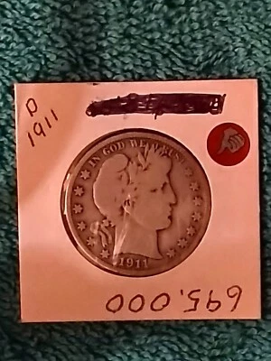 1911 D Barber Half Dollar "VG" Condition Mintage 695.000 ! - Image 1 of 2