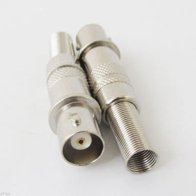 1pc Nickel Plated BNC Female Jack Straight CCTV Connector with Spring Tail End - Image 1 of 3