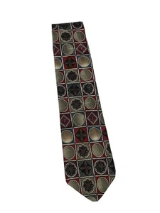Gian Franco Ferretti 100% Silk Mens Necktie Geometric Design Paris Rome New York - Picture 1 of 5