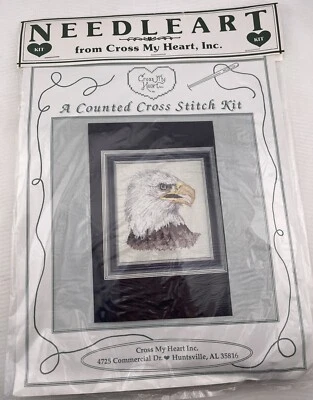 Kit de punto de cruz arte aguja cabeza de águila Cross My Heart Inc NUEVO paquete sellado Foto 1 de 2