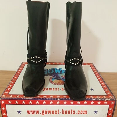 GO WEST BOOTS GRANT BLACK SIZE 10 - Photo 1/4