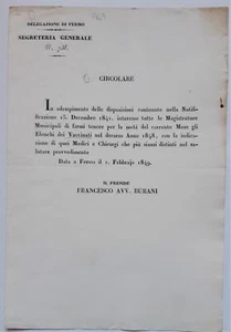 Delegazione Fermo richiesta elenco vaccinati e dei medici meritevoli colera 1849 - Imagen 1 de 2