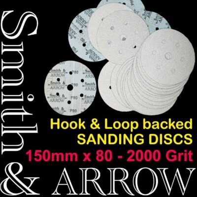 ORBITAL SANDING DISC 150mm 6" HOOK AND LOOP PAD 6 HOLE SANDPAPER DRYWALL METAL - image 1 of 4