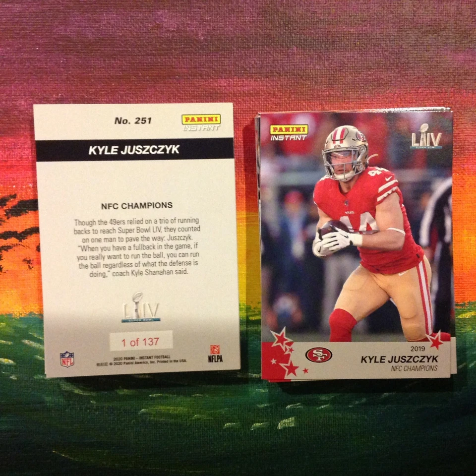 #251 Kyle Juszczyk 49ers 1 of 137 made Super Bowl NFC CHAMPIONS 2019 Panini Ins - Image 1 of 1