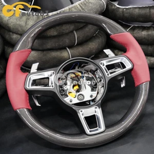 Volante de fibra de carbono real para Porsche Panamera Cayenne 911 718 con moldura - Imagen 1 de 12