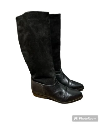 Botas altas Unisa feitas no Brasil camurça e couro tamanho 8b - Imagem 1 de 4