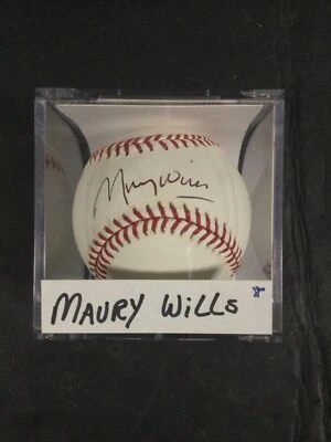 Maury Wills Los Angeles Dodgers Signed Baseball JSA BB # - Image 1 of 3