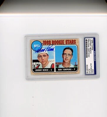 1968 Topps SIGNED Johnny Bench RC #247 PSA/DNA Beautiful , Clean Bold Autograph! - Image 1 of 2