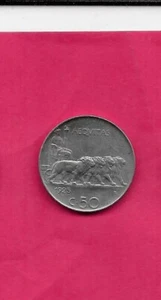 ITALY ITALIAN KM61.1 1925 UNCIRCULATED-BU UNC OLD VINTAGE 50 CENTESIMI COIN - Picture 1 of 1