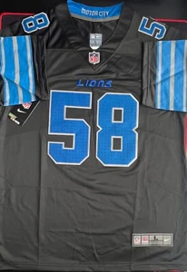 Detroit Lions #58 Penei Sewell Black Stitched Football Jersey Men's L NWT - Picture 1 of 6