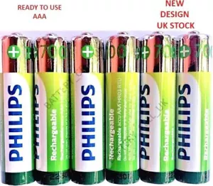 PHILIPS AAA RECHARGEABLE BATTERIES 700mAh NiMH HR03 1.2V Cordless Dect Phones - Picture 1 of 7