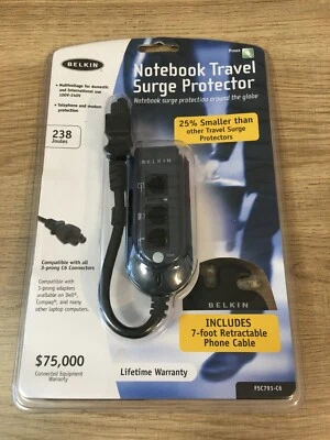 Belkin Notebook Travel SURGE PROTECTOR 100v-240v Domestic or International Use - Image 1 of 2