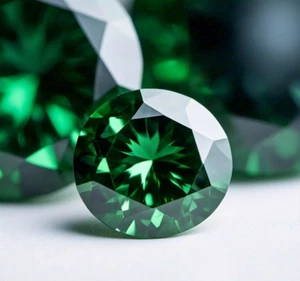 1 Ct Round Fancy Cut Natural Green Color Loose Lab Grown Diamond VVS1 Certified - Picture 1 of 10