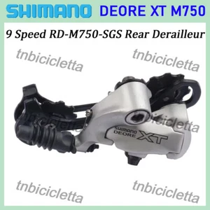 Shimano DEORE XT RD-M750-SGS 9 Speed Rear Derailleur For MTB Bike Long Cage - Picture 1 of 7