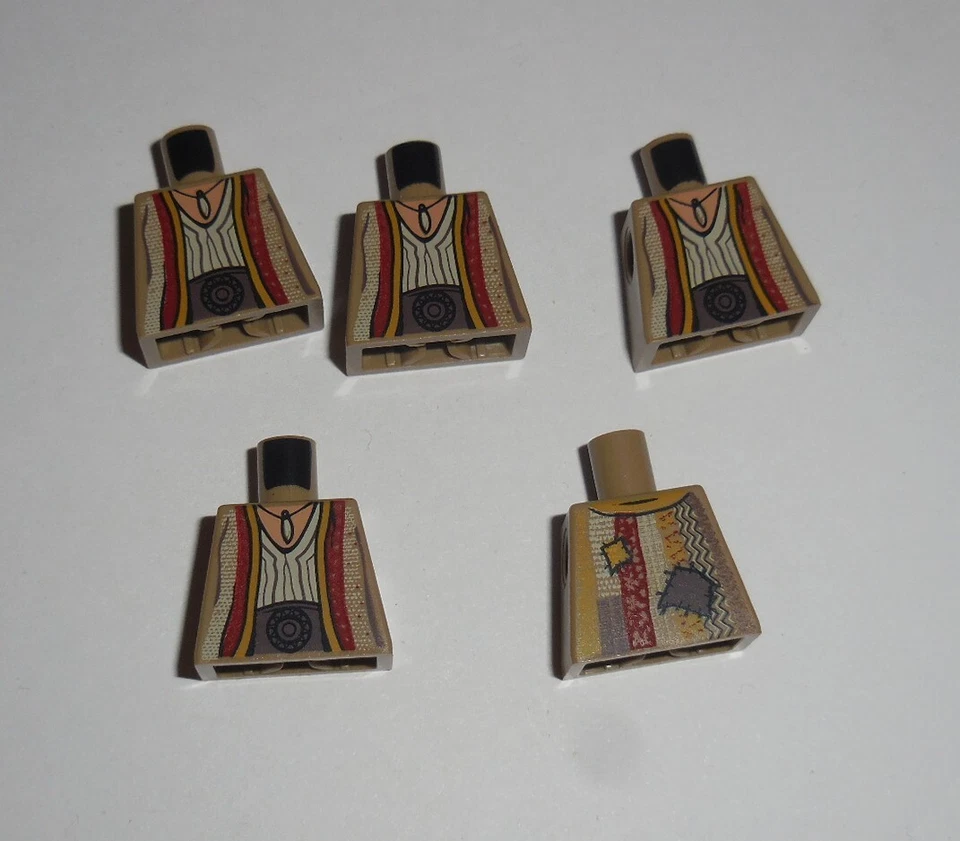 Torsos Lego genuinos solo x5 "Bata árabe bronceada oscura con parches" NUEVO Sheik Amar Foto 1 de 1