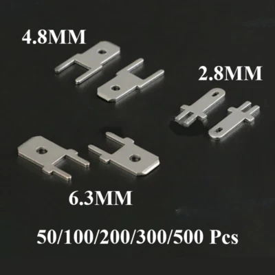 2.8MM/4.8MM/6.3MM Terminals Crimp Connector PCB Male Spade Electrical Wire - Image 1 of 3