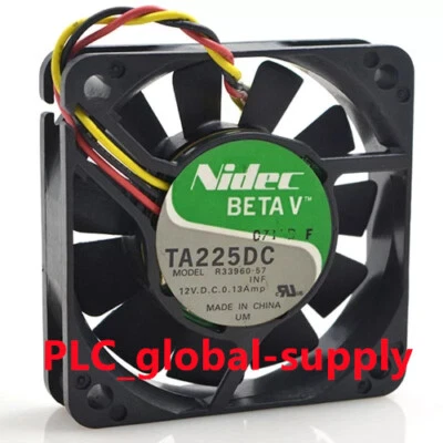 R33960-57 Nidec  DC12V 0.13A 6CM 60*60*15mm 3pin double ball bearing cooling fan - Image 1 of 4