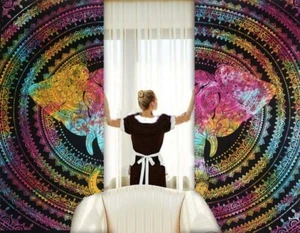 NEU ZUHAUSE GESCHENK INDN MANDALA HIPPIE GOBELIN TÜRVORHANG FENSTER BAUMWOLLE VORHÄNGE - Bild 1 von 13