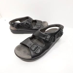 SAS Damen-Sandalen entspannt schwarz Leder doppelter Riemen Komfort Größe 8,5 WW - Bild 1 von 13
