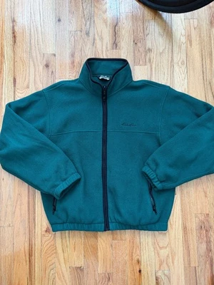 Vintage Eddie Bauer Jacket Men Medium Green 90s Y2K Ebtek Polartec Fleece - Image 1 of 4