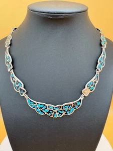 TAXCO 925 SILVER FANCY BIB NECKLACE. - Imagen 1 de 7