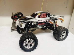 TRAXXAS STAMPEDE RC 1/10 MONSTER TRUCK W/ UPGRADES ALUMINUM XL-5 3-CHANNEL RADIO - Picture 1 of 22