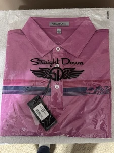 Polo de golf recto para hombre grande rosa Aloha floral rayas nuevo con etiquetas rendimiento - Imagen 1 de 2