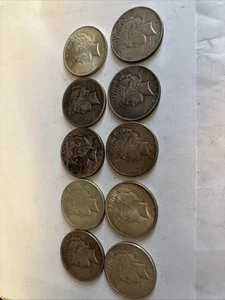 Lote de 10 Dólares Paz Plata Circulados Promedio. #63. 00042 - Imagen 1 de 2