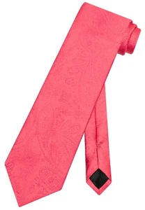 Vesuvio Napoli NeckTie CORAL PINK Color Paisley Design Mens Neck Tie - Picture 1 of 2