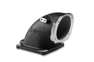 Holley 300-248BK Throttle Body Intake Elbow Aluminum Black Textured 4500 to Foto 1 de 4