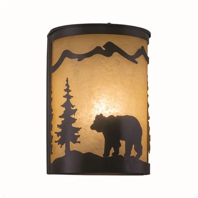 Bozeman 1-Light Wall Sconce in Rustic and Flush Style 11 Inch Tall and 8 Inches - Image 1 of 4