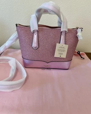 RETIRED Kate Spade Lola Glitter Rose Pink Shimmer Shoulder Bag NWOT & Cover - Image 1 of 4