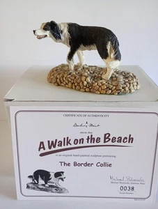 Danbury Mint The Border Collie ' A Walk on the Beach. Hand Painted. Box/COA. - Picture 1 of 9