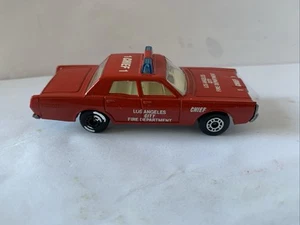 Matchbox Lesney Mercury Fire Chief Red LA Fire Dept Red  Factory Defect Tire  - Picture 1 of 8