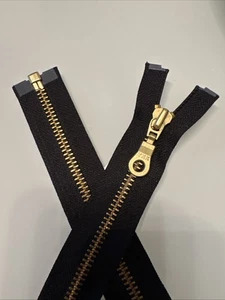 1 Stück Reißverschluss 70 cm schwarz  goldfarbig neu teilbar  - Bild 1 von 1