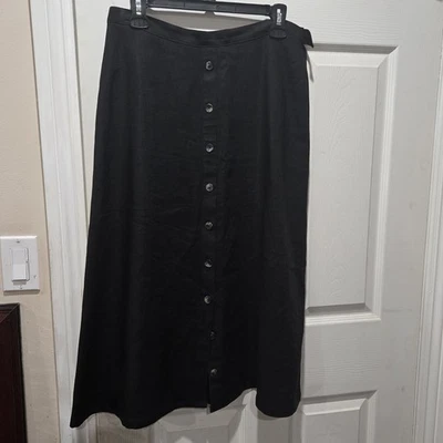 Saia MIDI Ellen Tracy Company feminina preta linha A tamanho 8 - Imagem 1 de 4