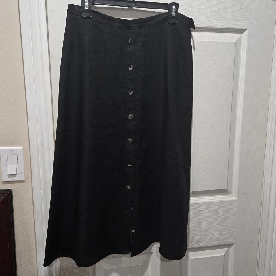 Falda MIDI negra línea A de Ellen Tracy Company para mujer talla 8 Foto 1 de 4