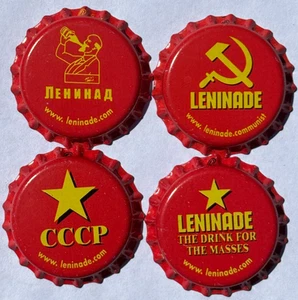 TAPA DE BOTELLA DE REFRESCO ESTILO SOVIÉTICO LENINADE CORONAS FORRADAS DE VINILO SIN RIZAR Lenin Rusia - Imagen 1 de 4