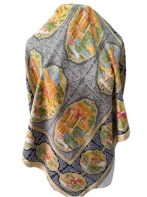 S29# Etro 1992 bufanda de seda vintage multicolor 34 pulgadas hecha en Italia Foto 1 de 4