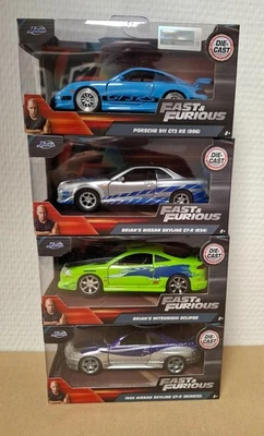 Lotto di 4 Fast And Furious Mitsubishi, Porsche, Nissan Brian's GT-R 1/32 - Immagine 1 di 4