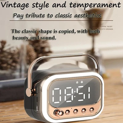Electric Digital Dual Alarm Clock LED Display Snooze FM Radio Bluetooth Speaker - Image 1 of 4