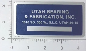 Vintage Utah Bearing & Fabrication Inc Salt Lake City Advertising Sticker Decal - Picture 1 of 1