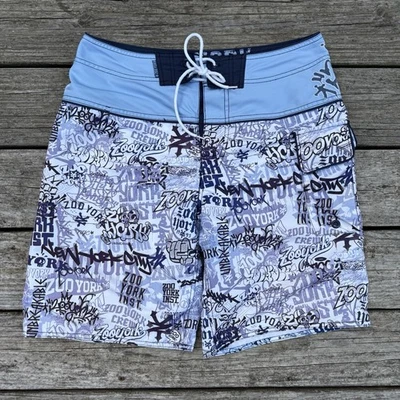 ZOO YORK Hombres Talla 32 Board-Shorts Bañador Todo Diseño Graffiti Nueva York Foto 1 de 4
