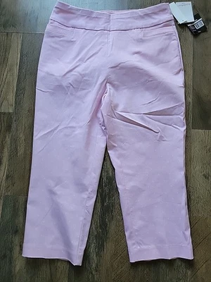Kim Rogers Pink With White Polka Dot Slimming Tummy Control  Capris Size 8PA NWT - Image 1 of 4