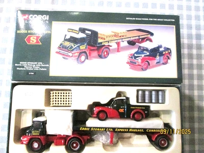 Corgi -Morris J  Pick Up & Thames Trader with loads  -Eddie Stobart-Boxed - Image 1 of 4