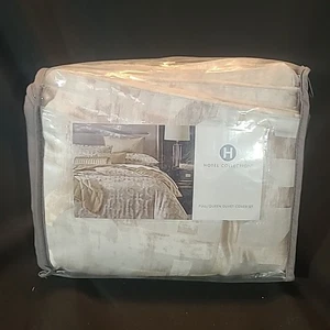 Ensemble housse de couette et taies d'oreiller Hotel Collection Fresque FULL / QUEEN doré - Photo 1/6