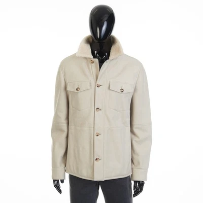BRUNELLO CUCINELLI 12K$ Shearling Fur Lined Leather Jacket - Image 1 of 4