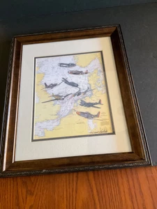 Betty Vestuto Signed Numbered Matted Framed World War II Airplanes Print - Picture 1 of 9