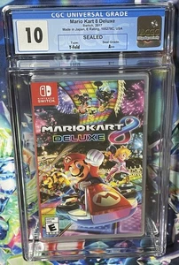 NEW SEALED ENCASED 2017 SWITCH MARIO KART 8 DELUXE CGC Graded 10 Y-Fold A++ GEM - Picture 1 of 4