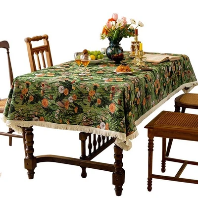 Bohemian Table Cloth Geometric Flower Dandelion Butterfly Dining Table Cover - Image 1 of 4